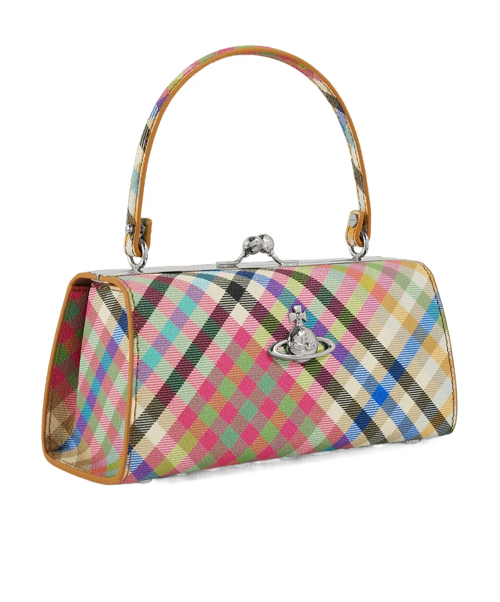 Extra-Large Doll Check-Pattern Clutch Bag