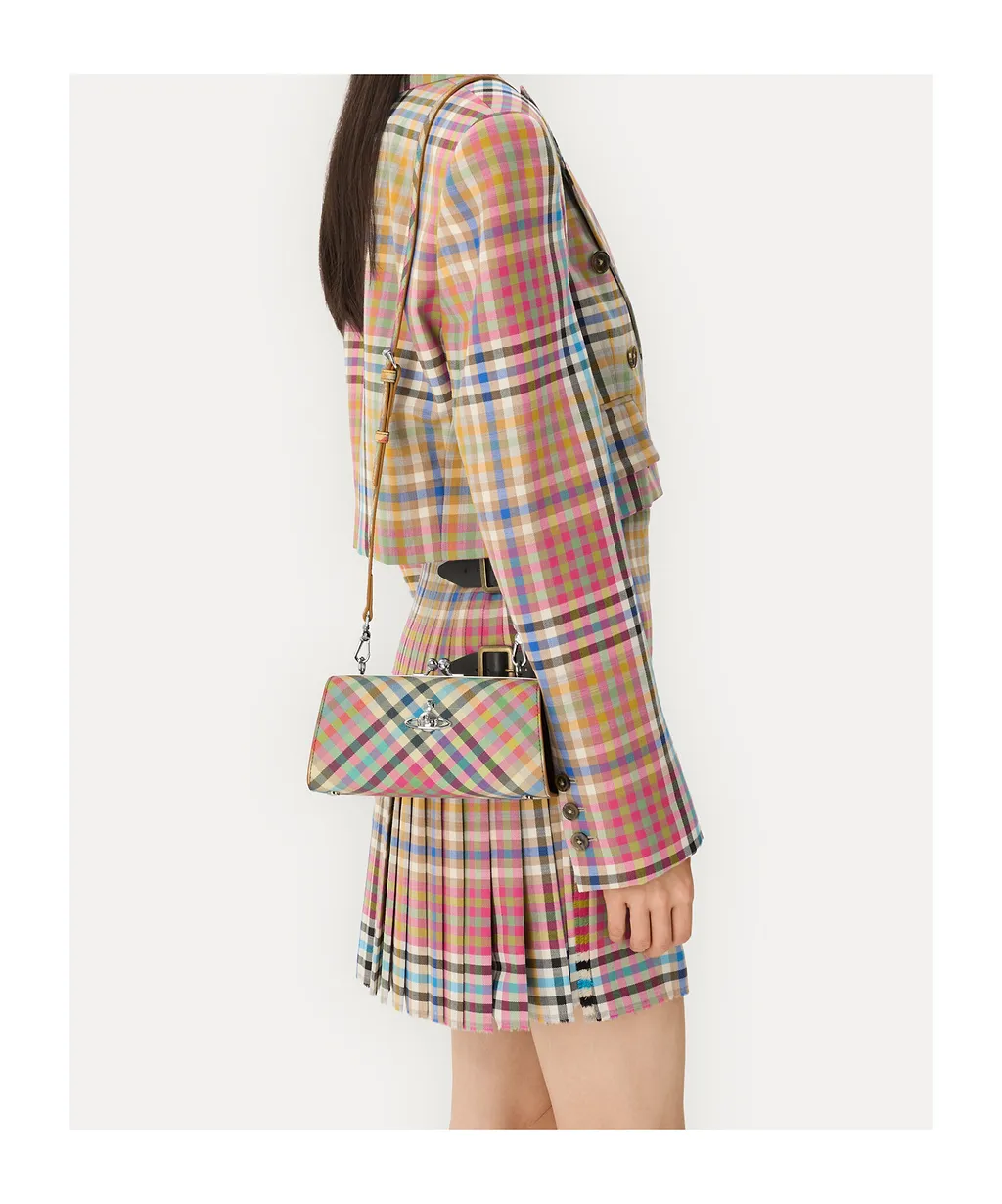 Extra-Large Doll Check-Pattern Clutch Bag