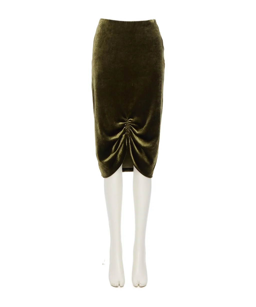 Valentino Draped Velvet Skirt