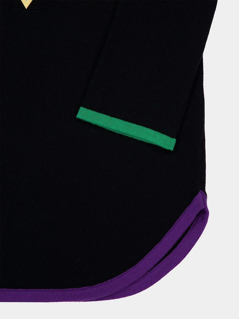 Valentino V Logo Trim Knitted Sweater