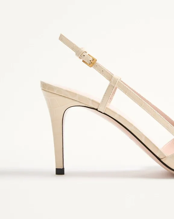 Vlogo Crocodile Effect Slingback Pumps