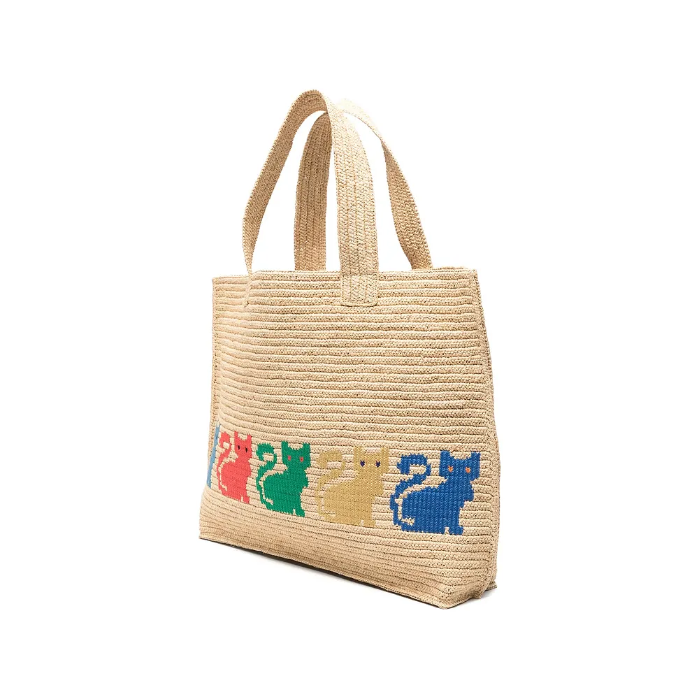 Vlogo Signature Cat-Print Tote Bag