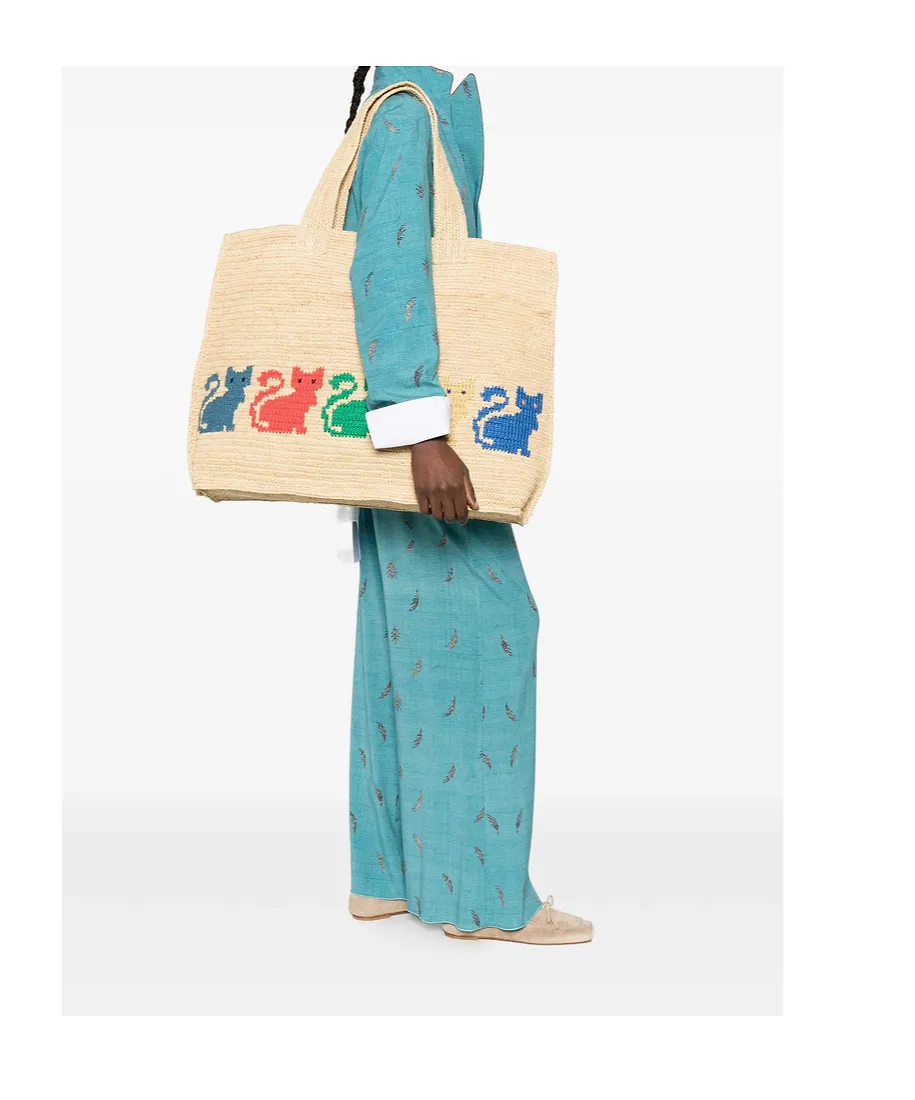 Vlogo Signature Cat-Print Tote Bag