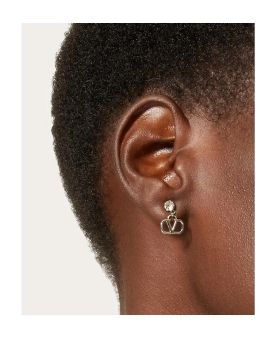 Vlogo Signature Earrings In Metal And Swarovski® Crystals