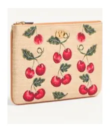 Valentino Vlogo Signature Cherryfic-Printed Zip-Up Clutch Bag