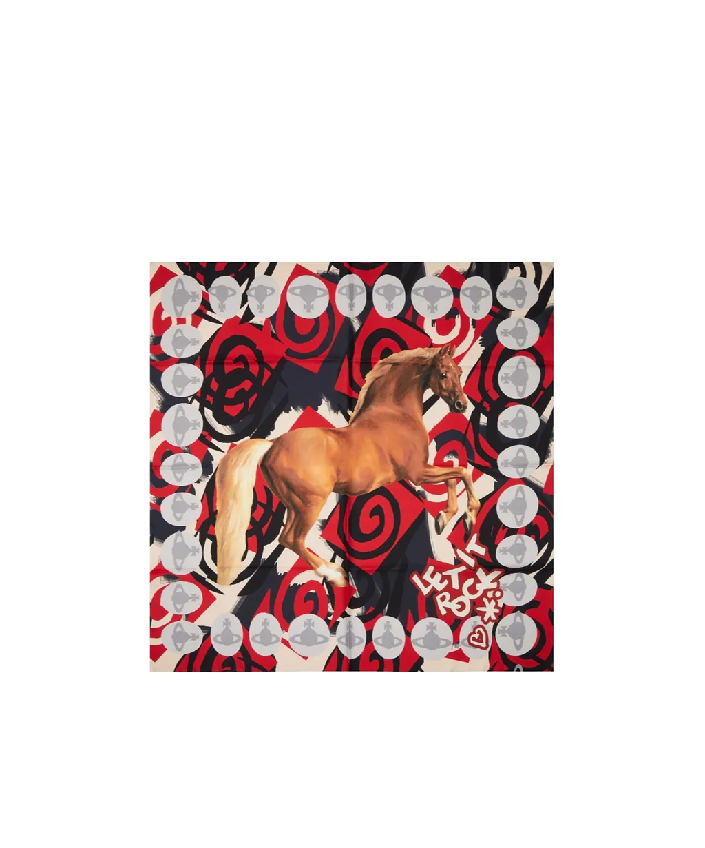 Multicolored Horse Square Scarf