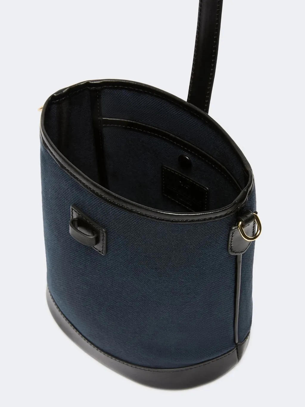 Small Canvas And Leather Bucket Bag