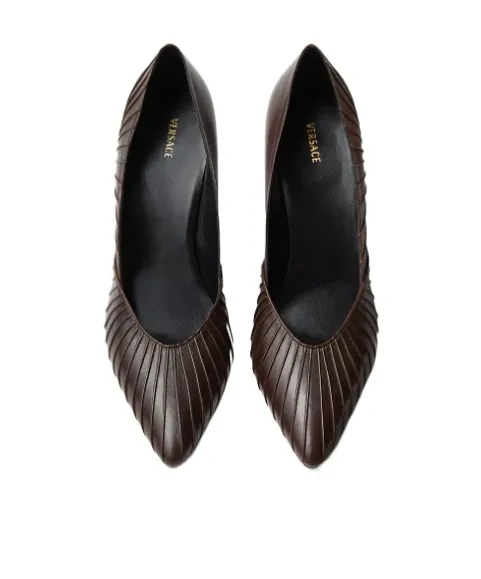 Versace Gianni Pleated Heeled Pumps