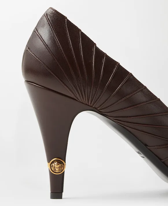 Versace Gianni Pleated Heeled Pumps