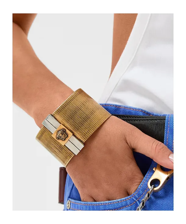 Versace Textured Medusa Cuff Bracelet