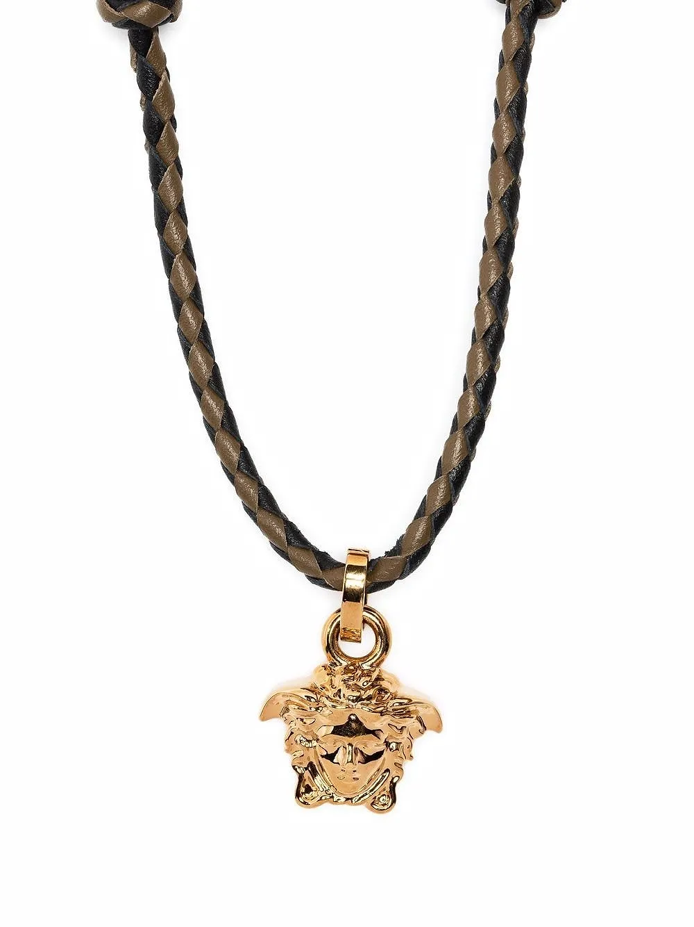 Medusa Head Pendant Braided Necklace