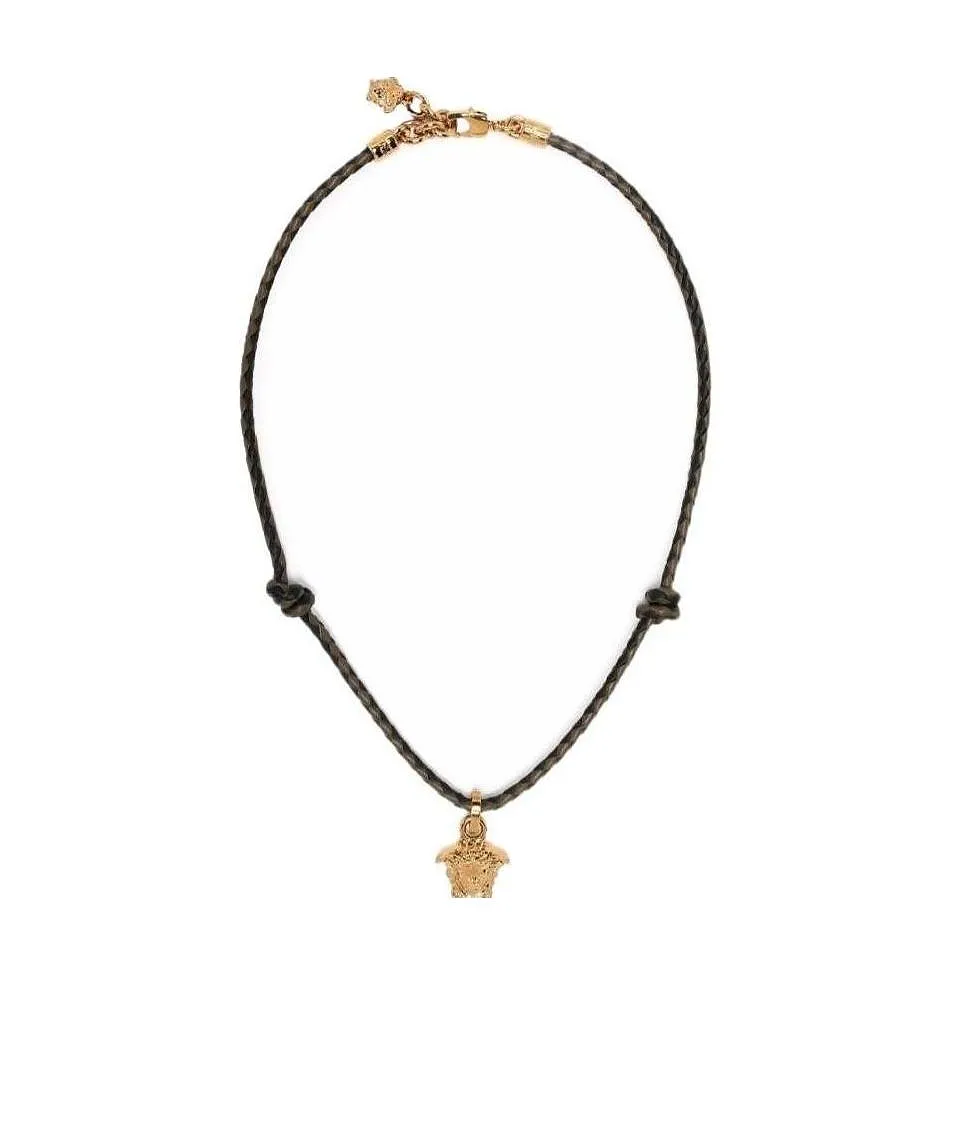 Medusa Head Pendant Braided Necklace