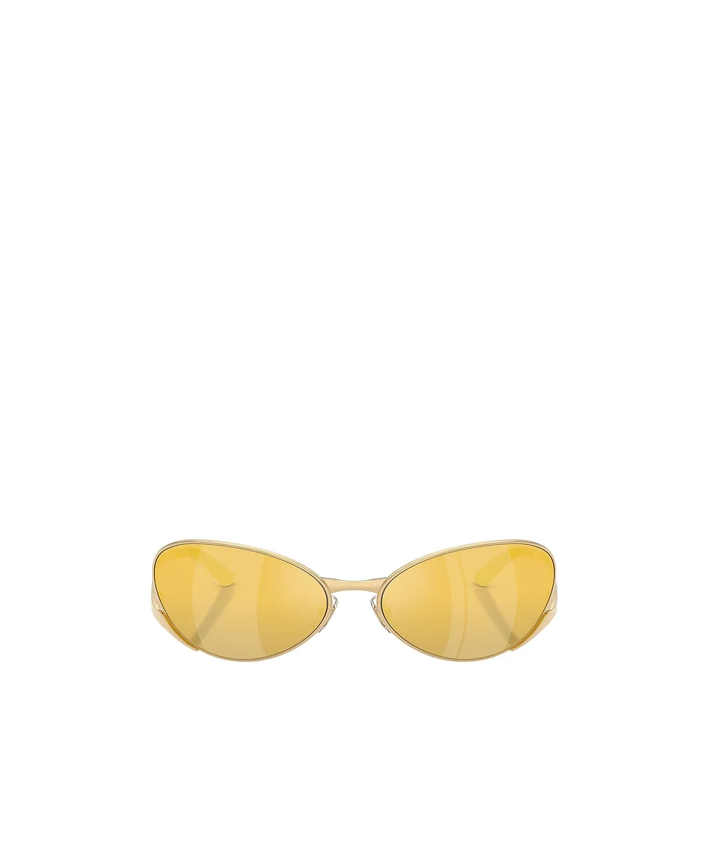Metallic Oval-Frame Sunglasses