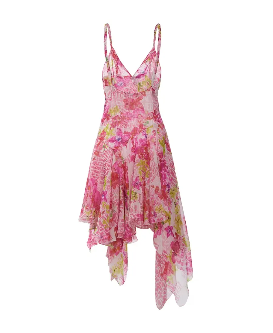 Orchid Print Mini Dress