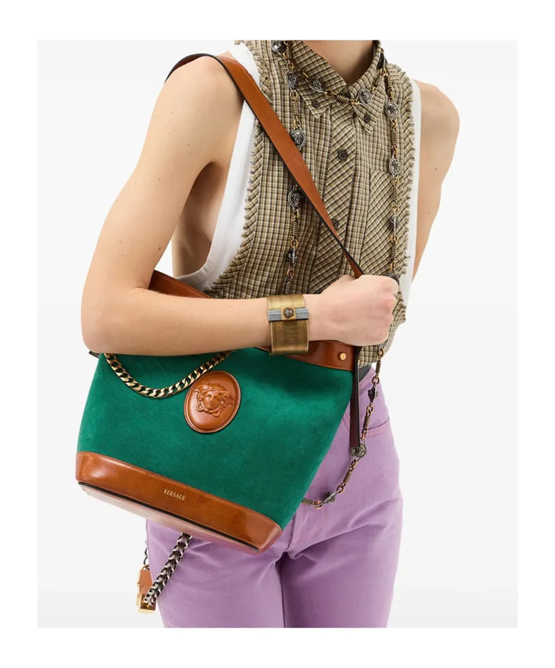 Versace Pivot Small Bucket Bag