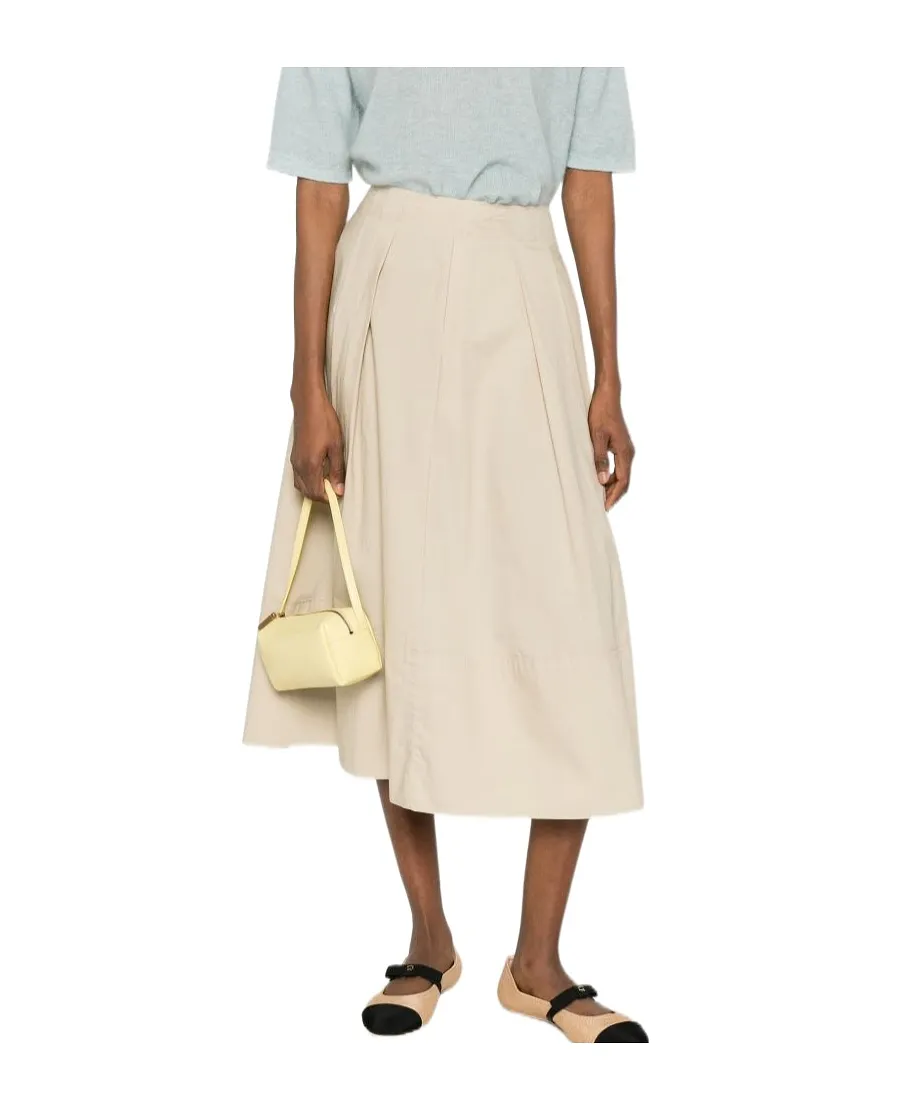 Woolrich Pleated Poplin Maxi Skirt
