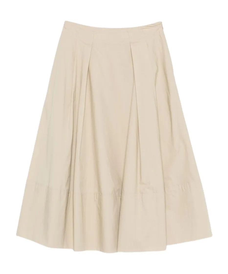 Woolrich Pleated Poplin Maxi Skirt