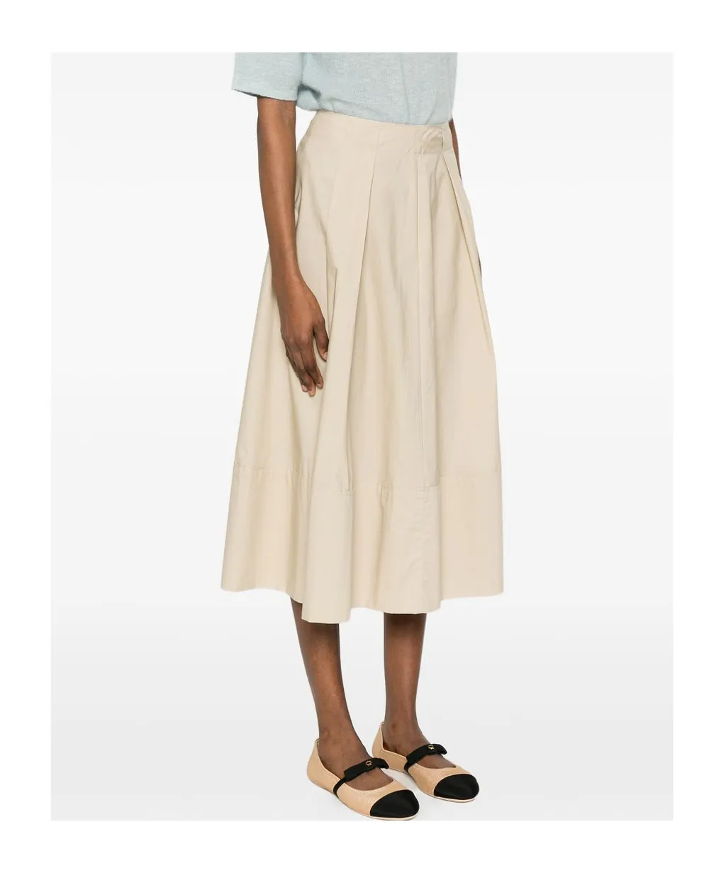 Woolrich Pleated Poplin Maxi Skirt
