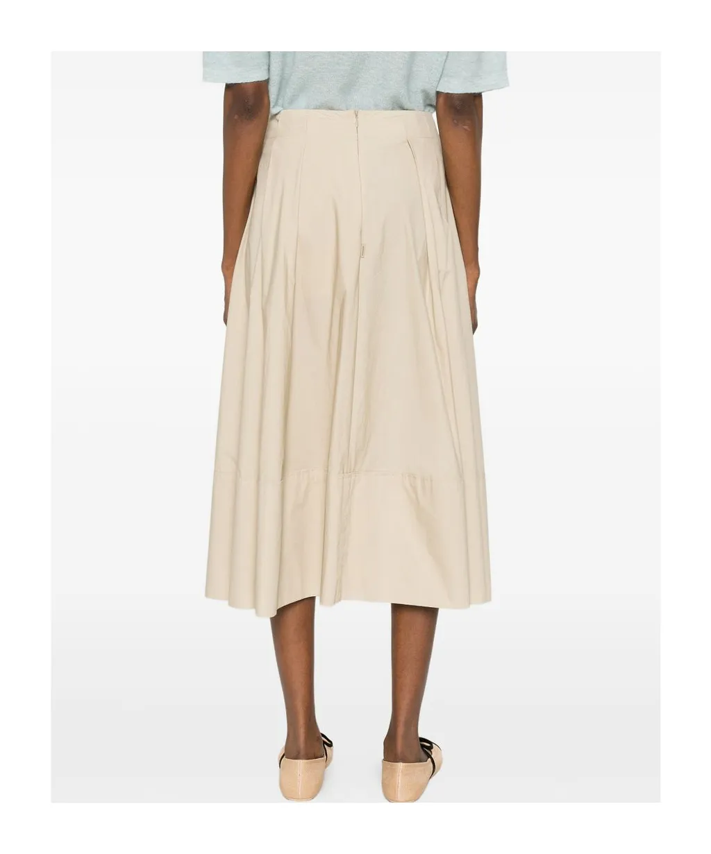 Woolrich Pleated Poplin Maxi Skirt