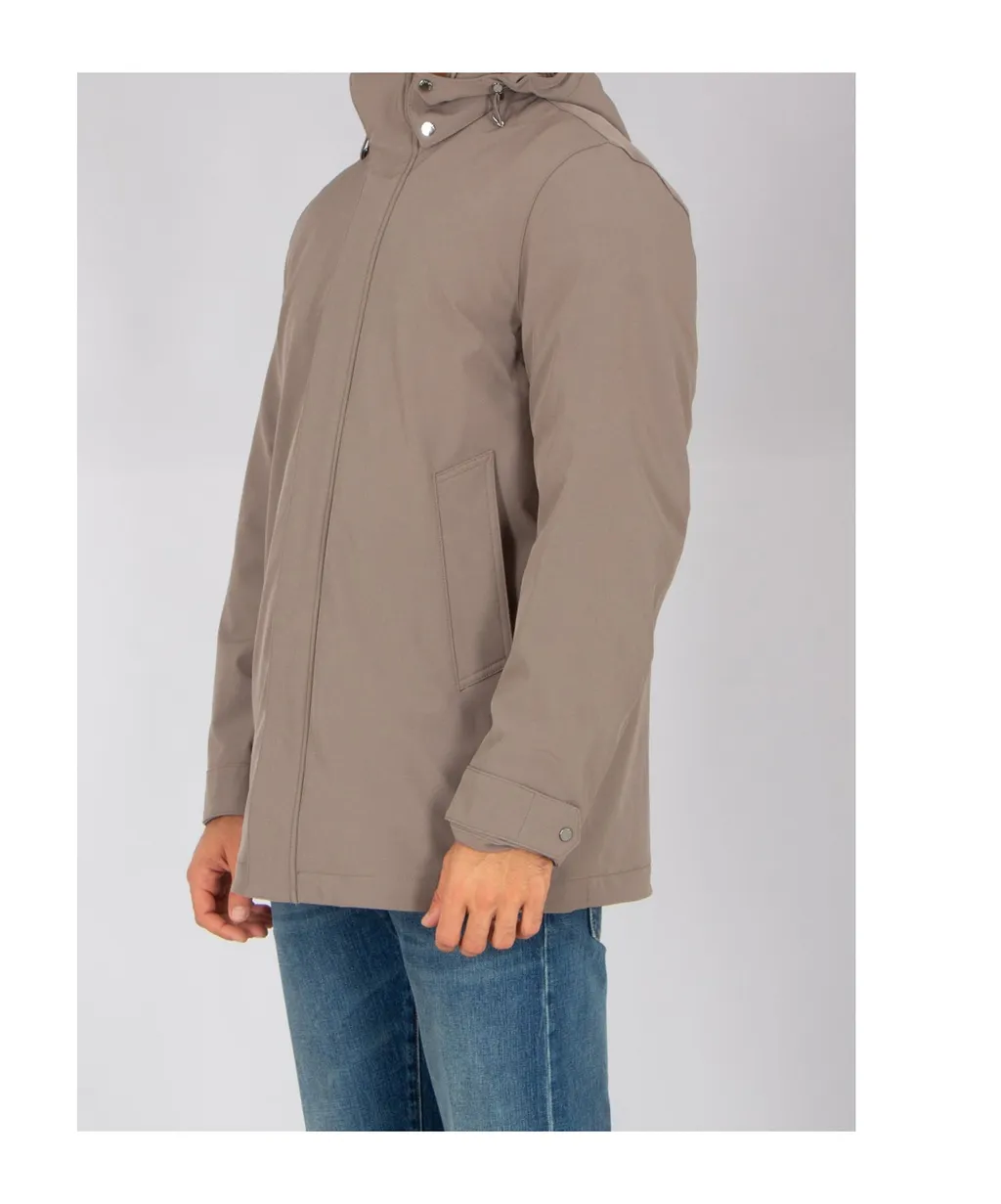 Regular Fit Soft Shell Down Barrow Mac Coat