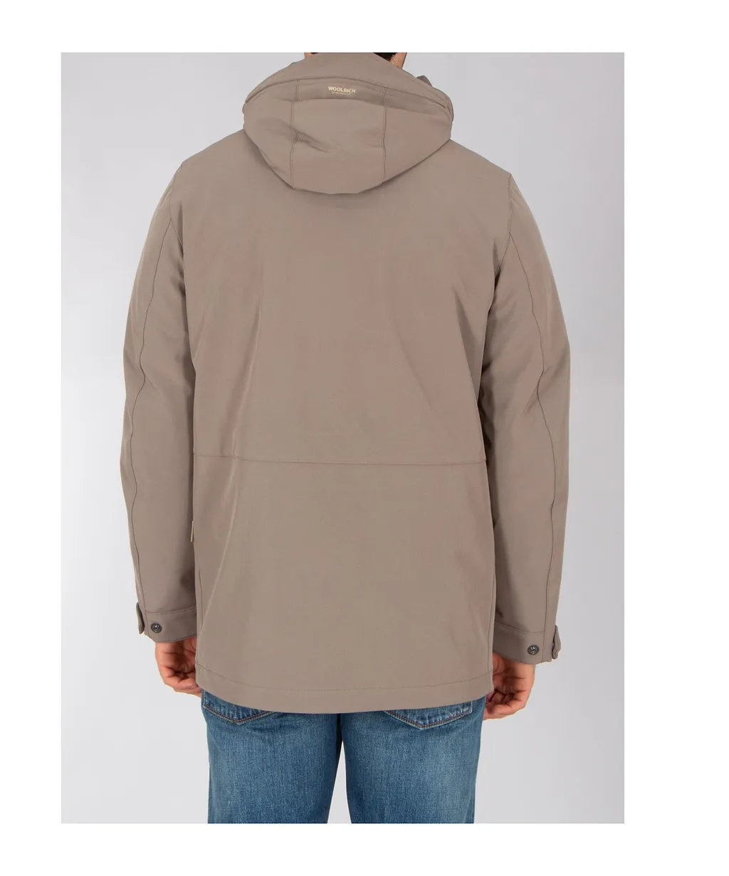 Regular Fit Soft Shell Down Barrow Mac Coat
