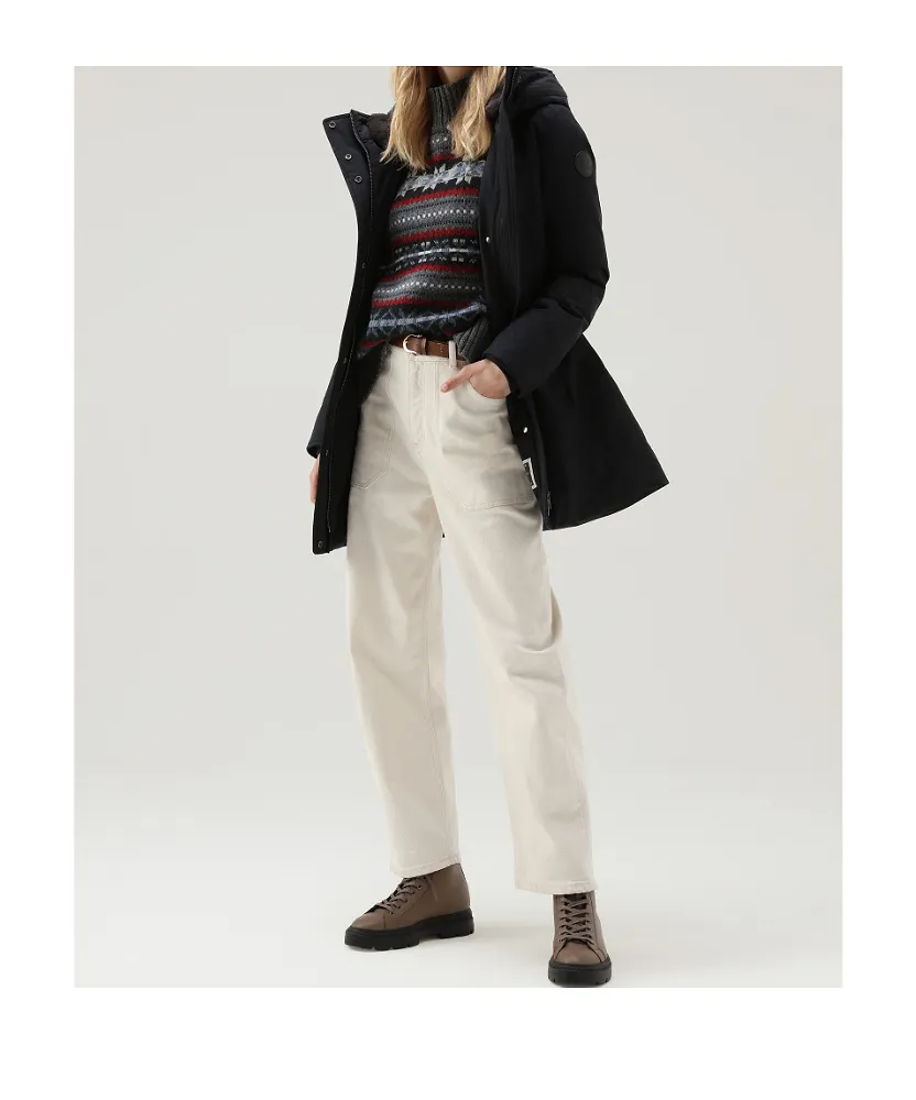Woolrich Logo-Patch Zip-Up Padded Coat