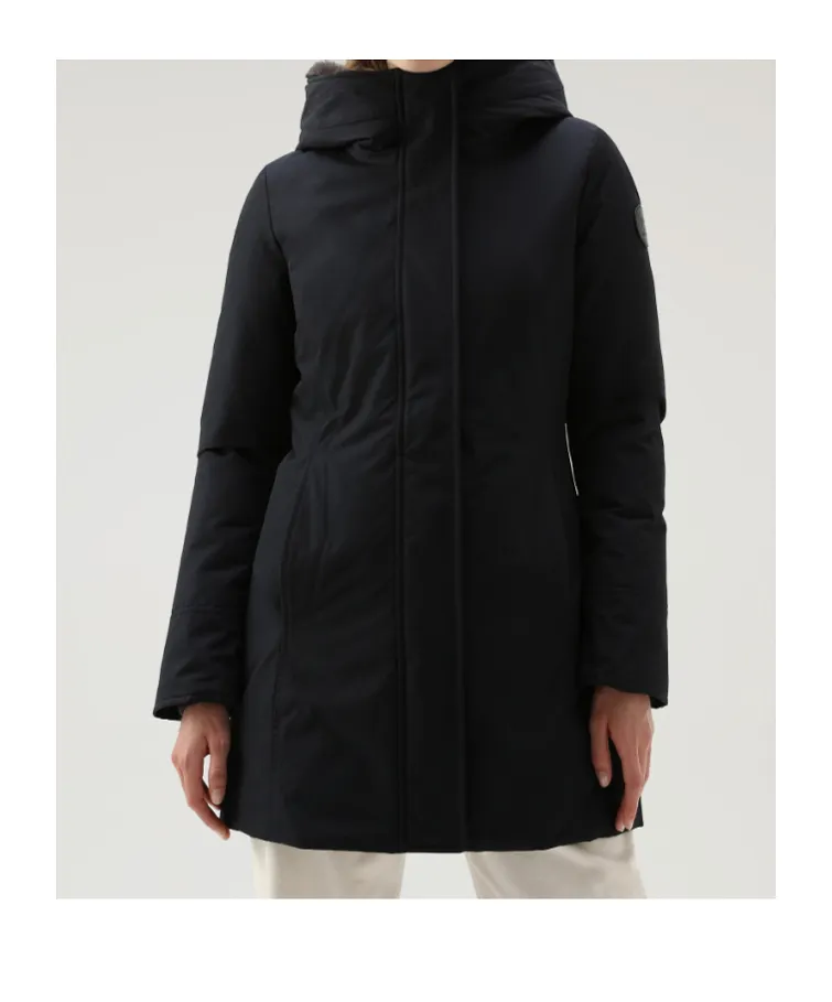 Woolrich Logo-Patch Zip-Up Padded Coat