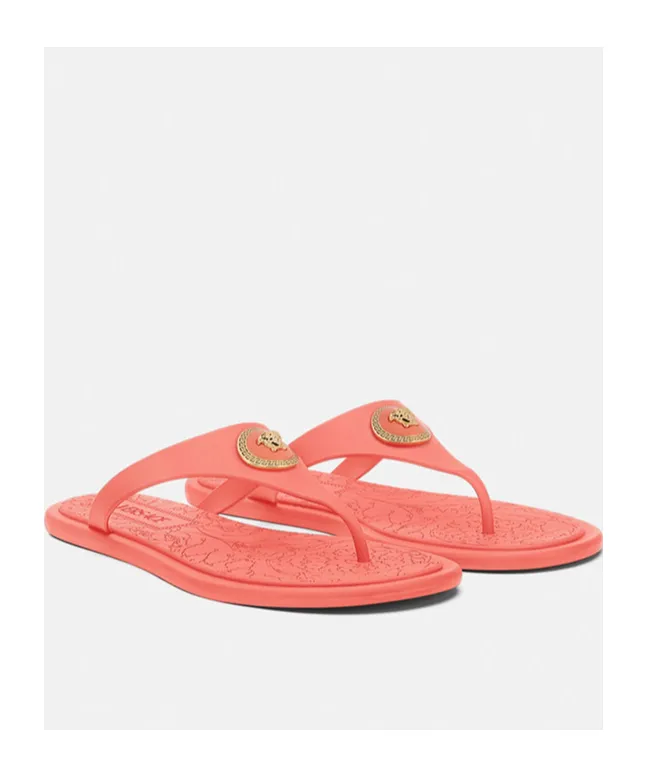 Versace Alia Thong Strap Flat Sandals