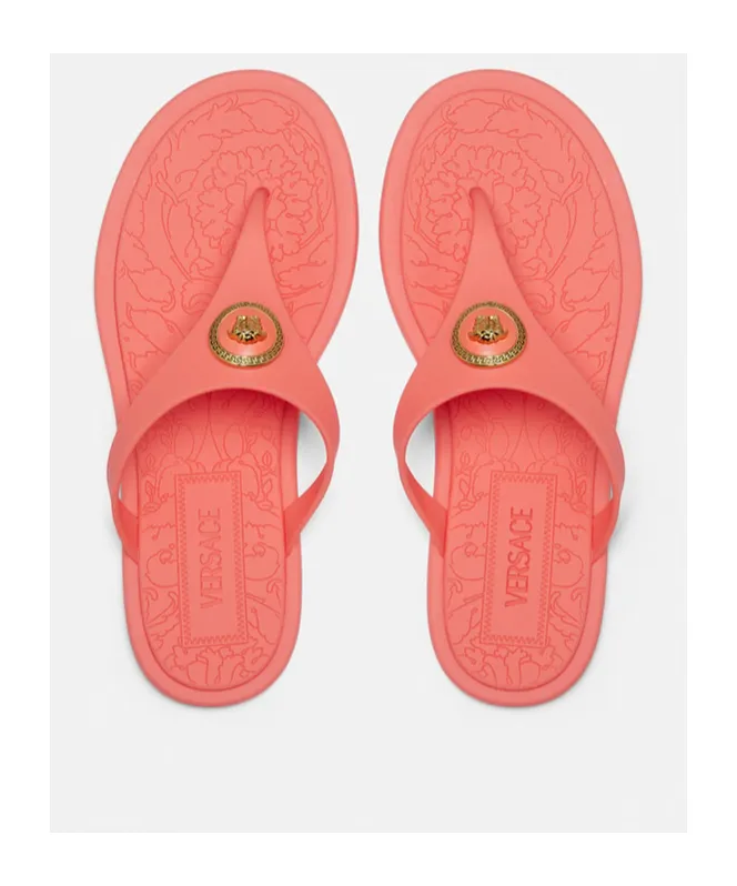 Versace Alia Thong Strap Flat Sandals