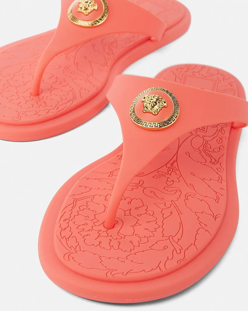 Versace Alia Thong Strap Flat Sandals