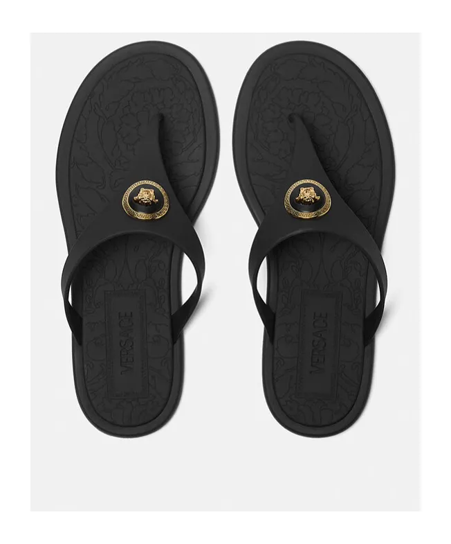 Versace Alia Thong Strap Flat Sandals