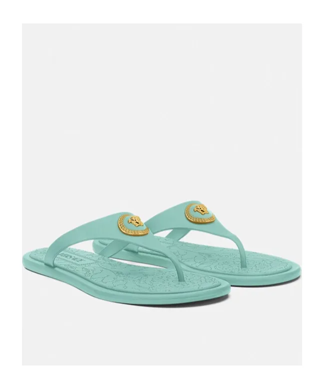 Versace Alia Thong Strap Flat Sandals