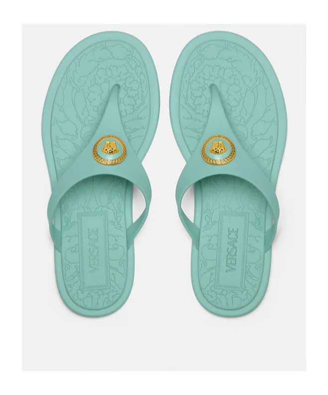 Versace Alia Thong Strap Flat Sandals