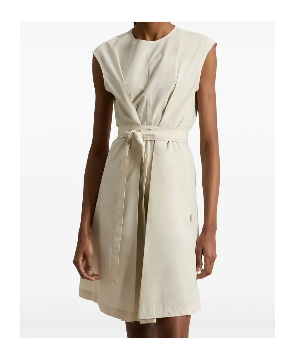 Woolrich Sleeveless Poplin Belted Dress