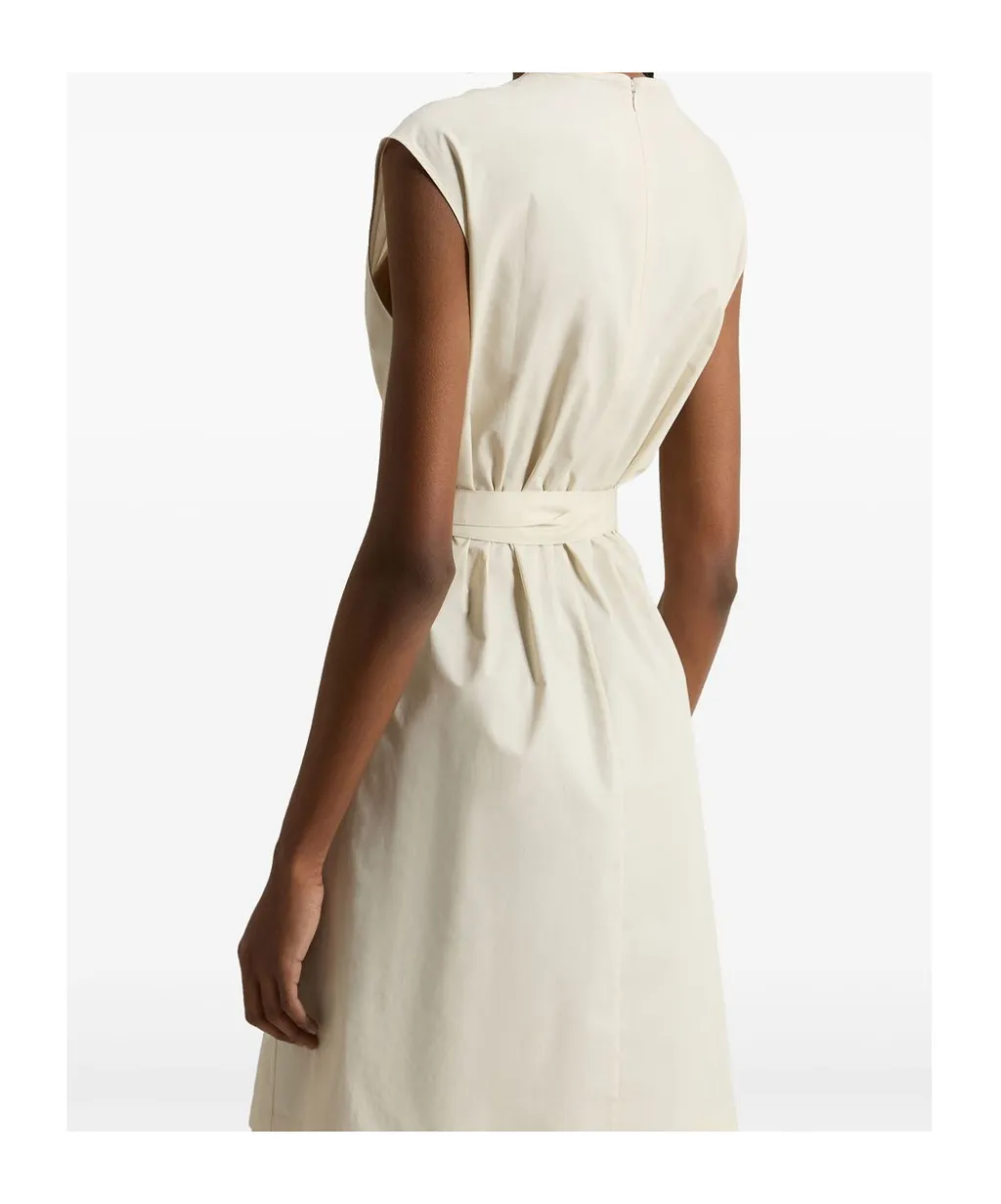 Woolrich Sleeveless Poplin Belted Dress