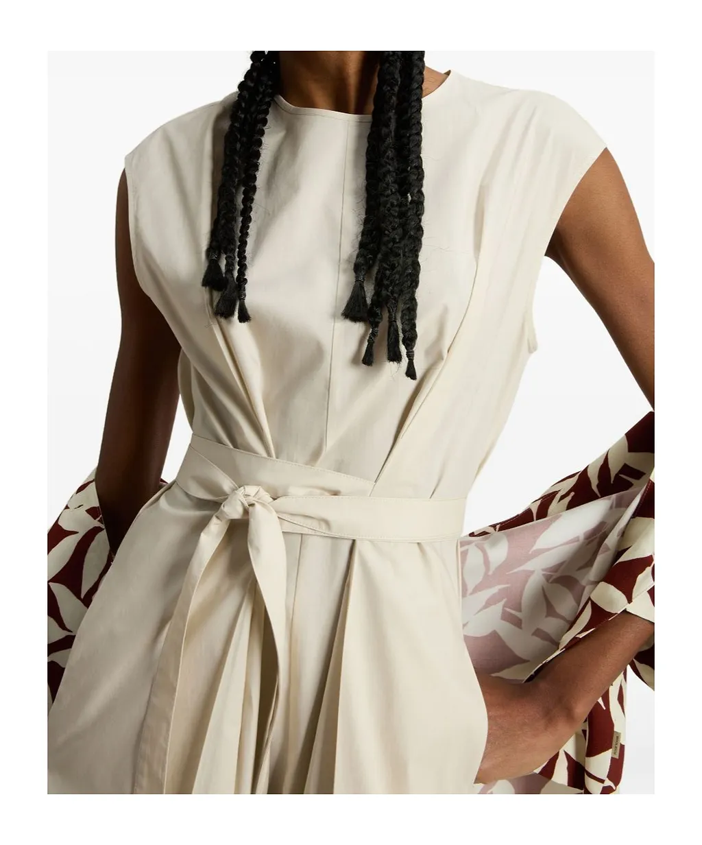Woolrich Sleeveless Poplin Belted Dress