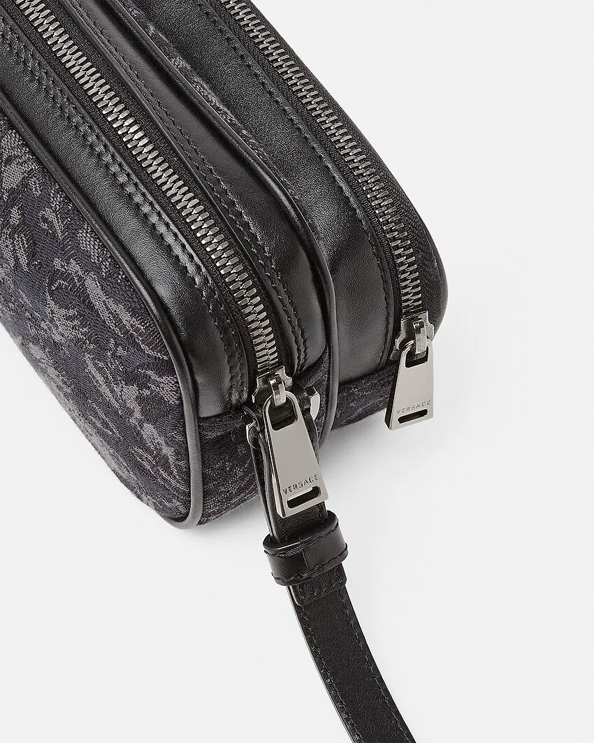 Versace Barocco Athena Zip-Up Messenger Bag