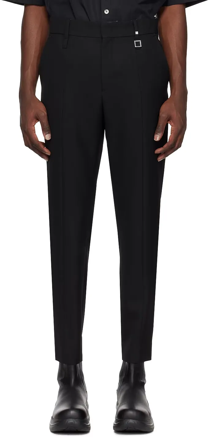 Mid-Rise Wool Tailored Trousers