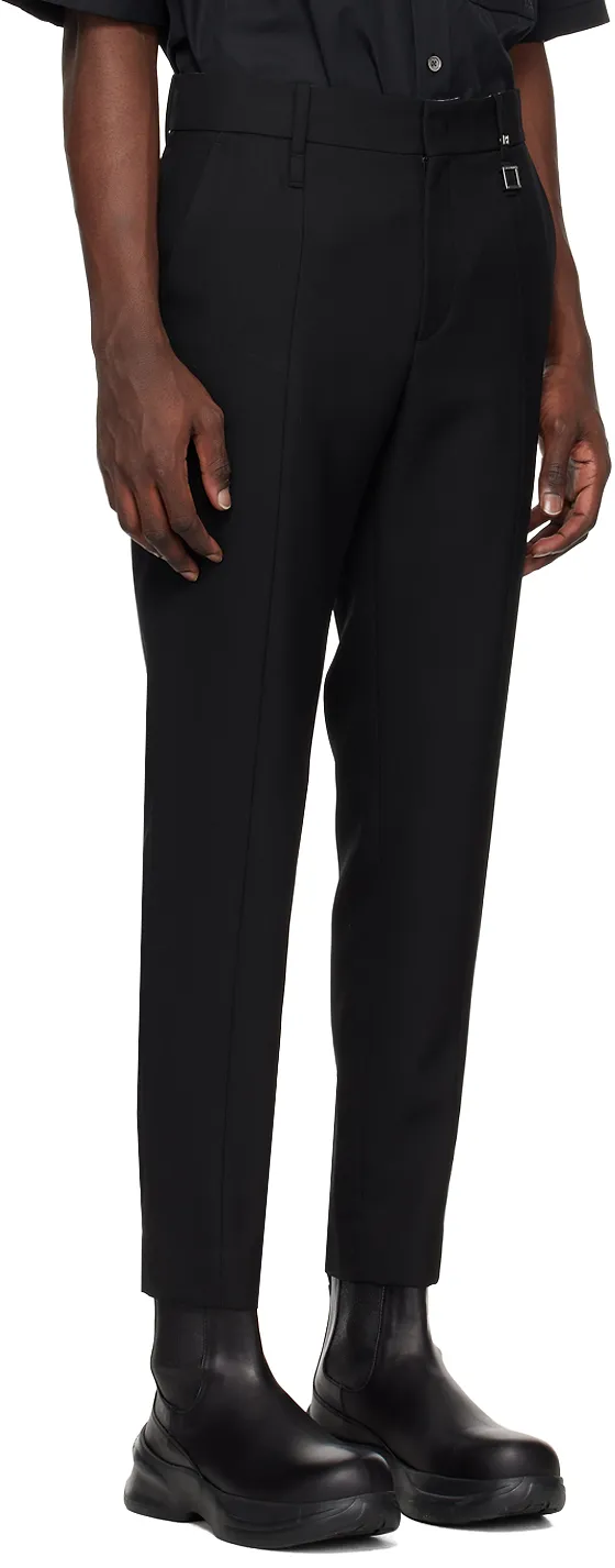 Mid-Rise Wool Tailored Trousers