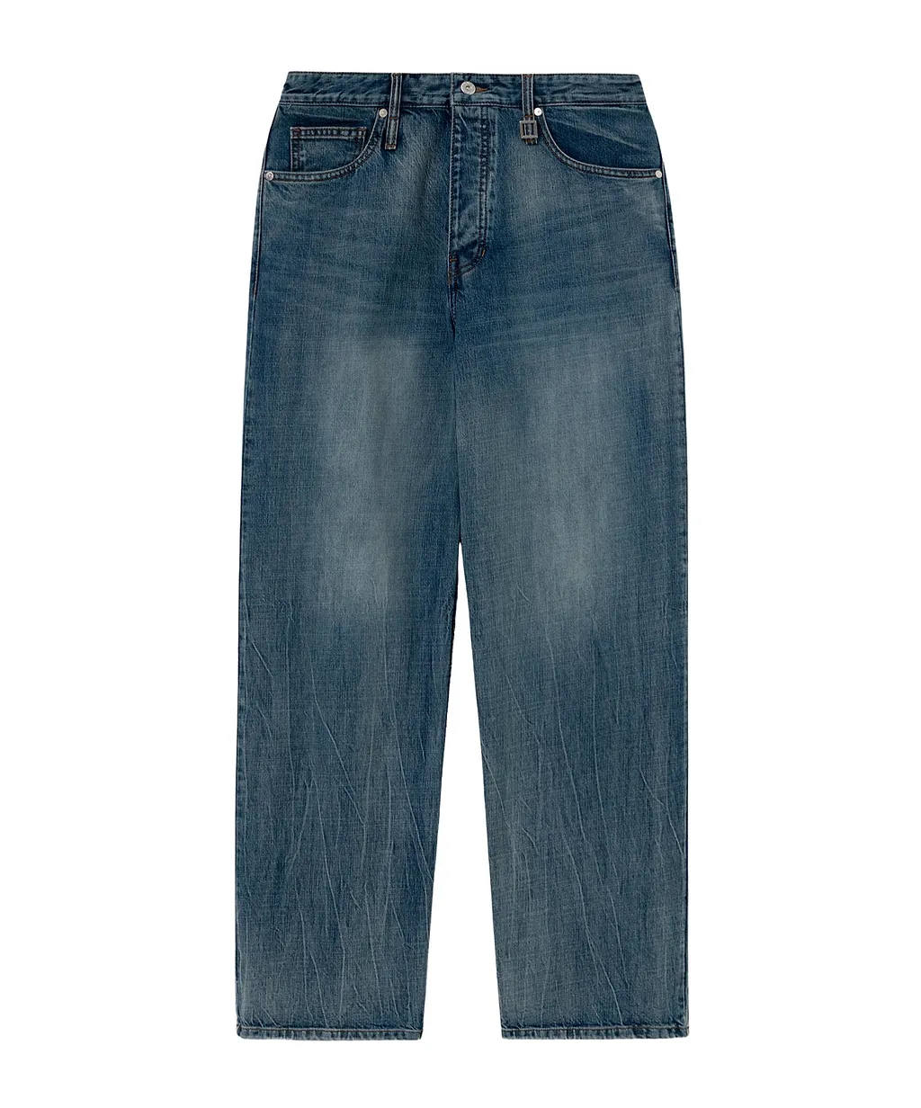 Faded Straight-Leg Jeans
