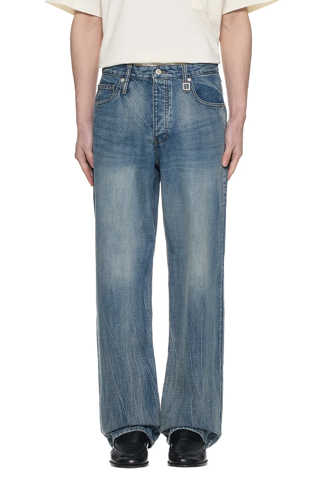 Faded Straight-Leg Jeans