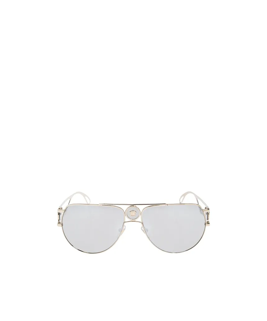 Versace Double Bridge Aviator-Frame Sunglasses
