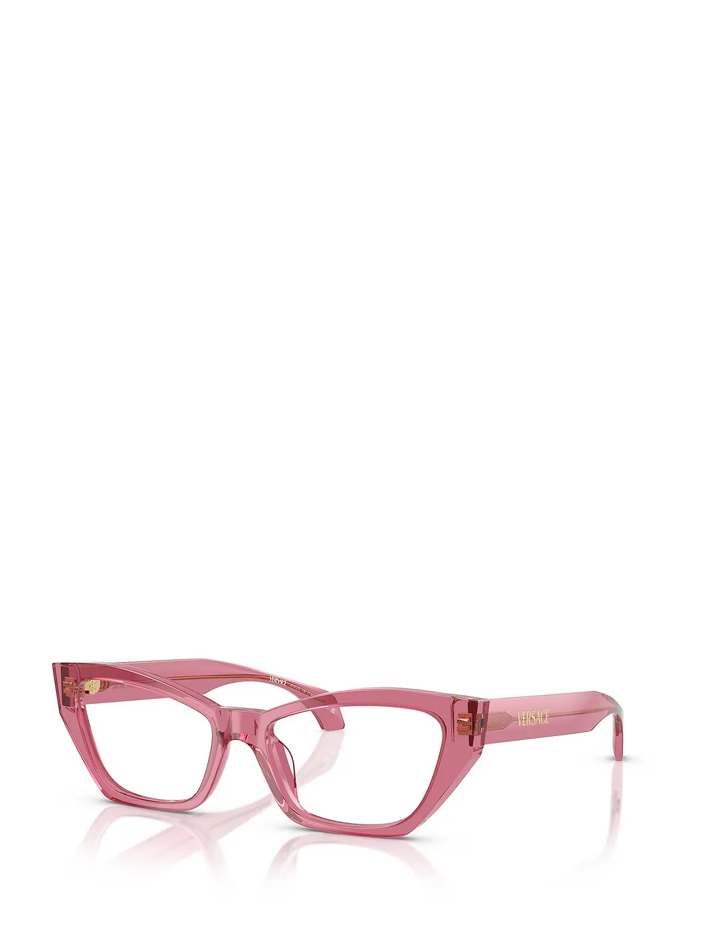Versace Eyewear Logo Print Cat-Eye Frame Glasses