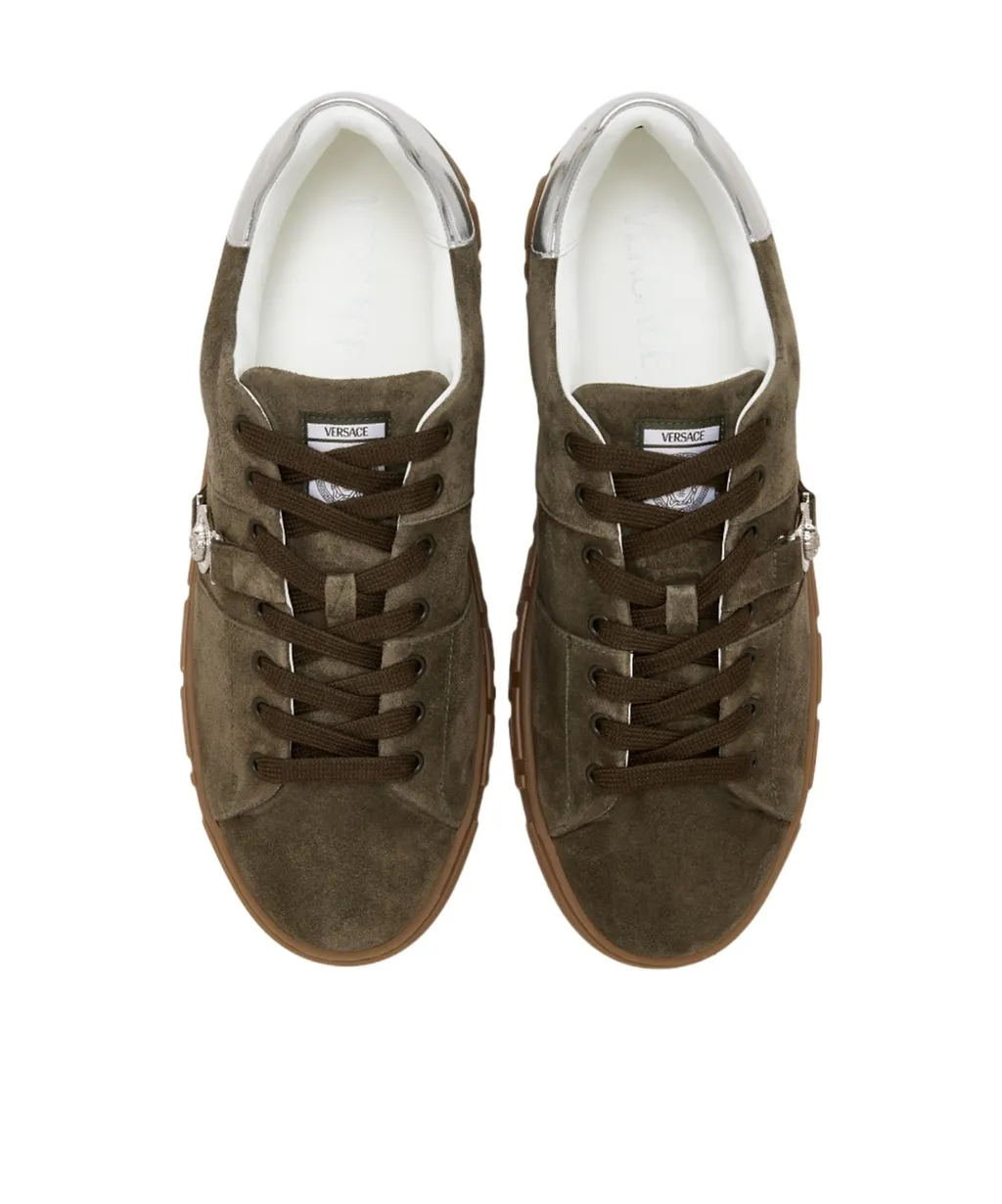 Greca Embellished Lace-Up Sneakers