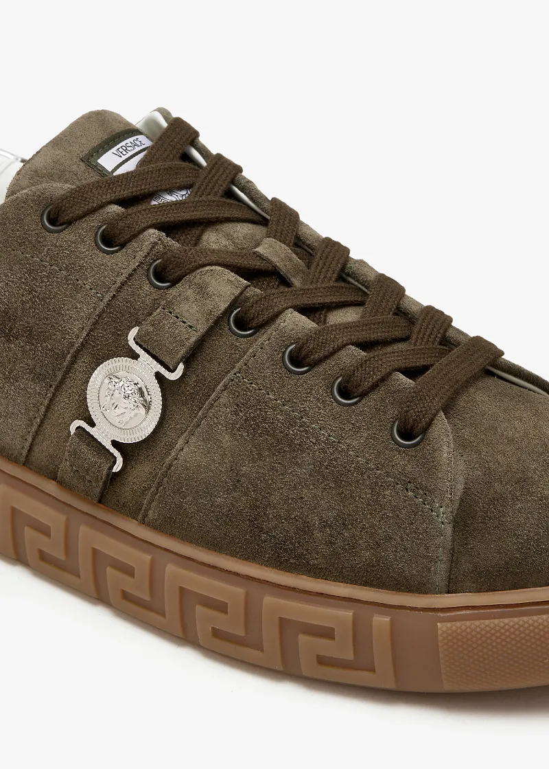 Greca Embellished Lace-Up Sneakers