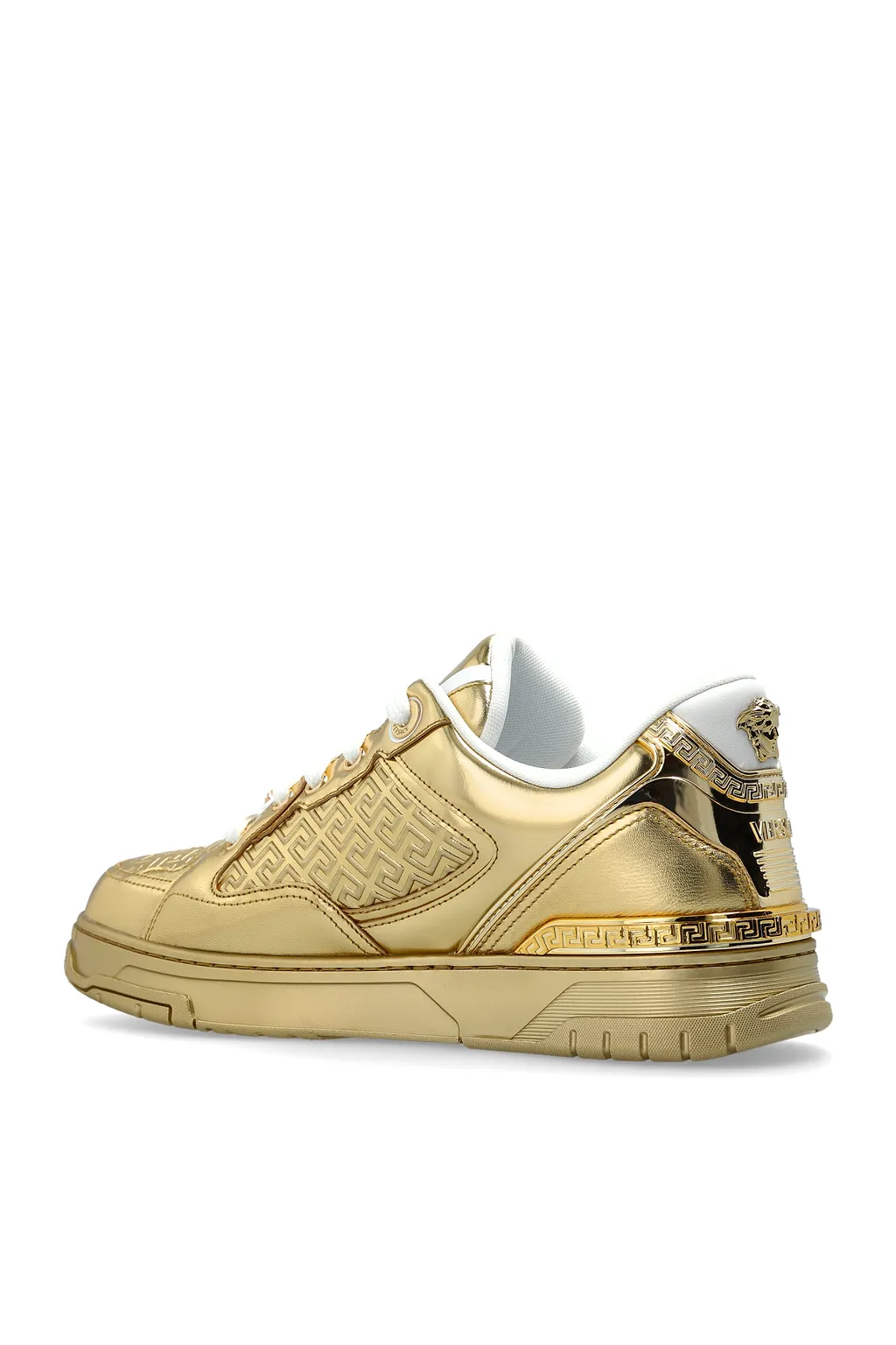 Versace Greca-Embossed Lace-Up Sneakers