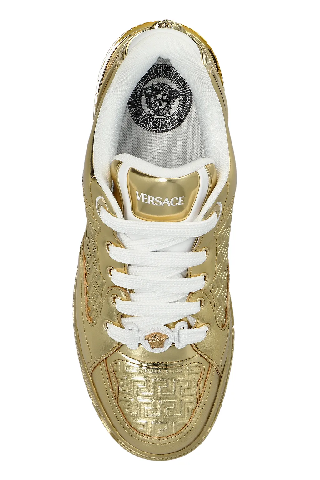 Versace Greca-Embossed Lace-Up Sneakers