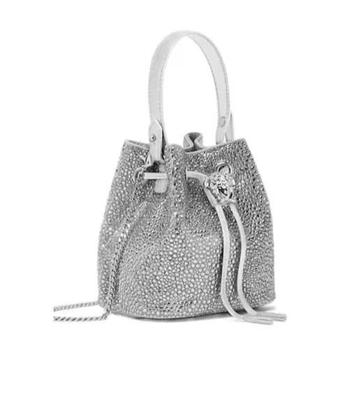 La Medusa Embellished Satin Mini Bucket Bag