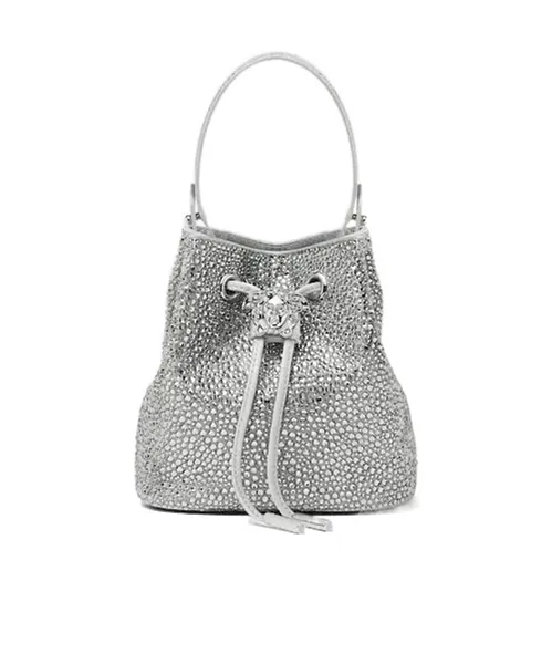 La Medusa Embellished Satin Mini Bucket Bag
