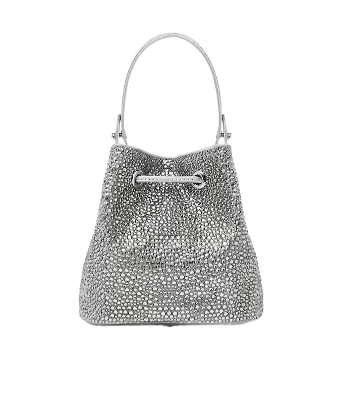 La Medusa Embellished Satin Mini Bucket Bag